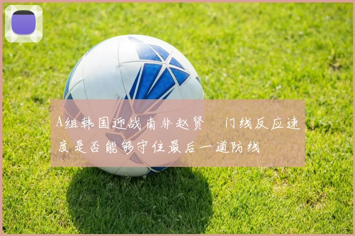 A组韩国迎战南非赵贤祐门线反应速度是否能够守住最后一道防线